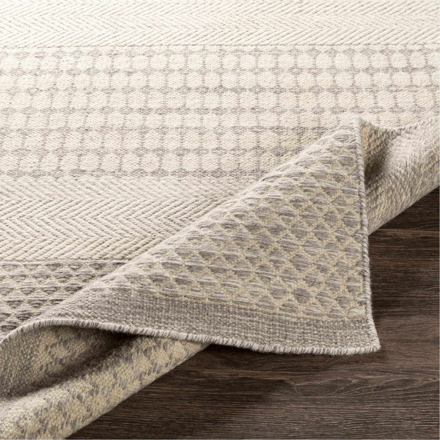 Mardin Hand Woven Rug in Beige, Medium Gray