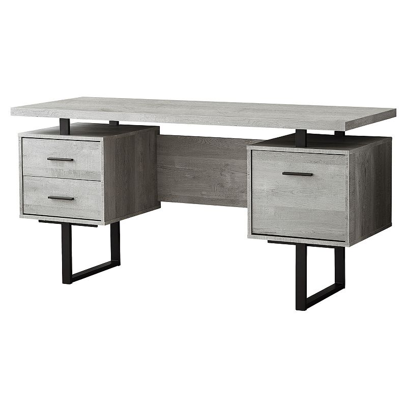 60 Gray Contemporary Rectangular Computer Desk