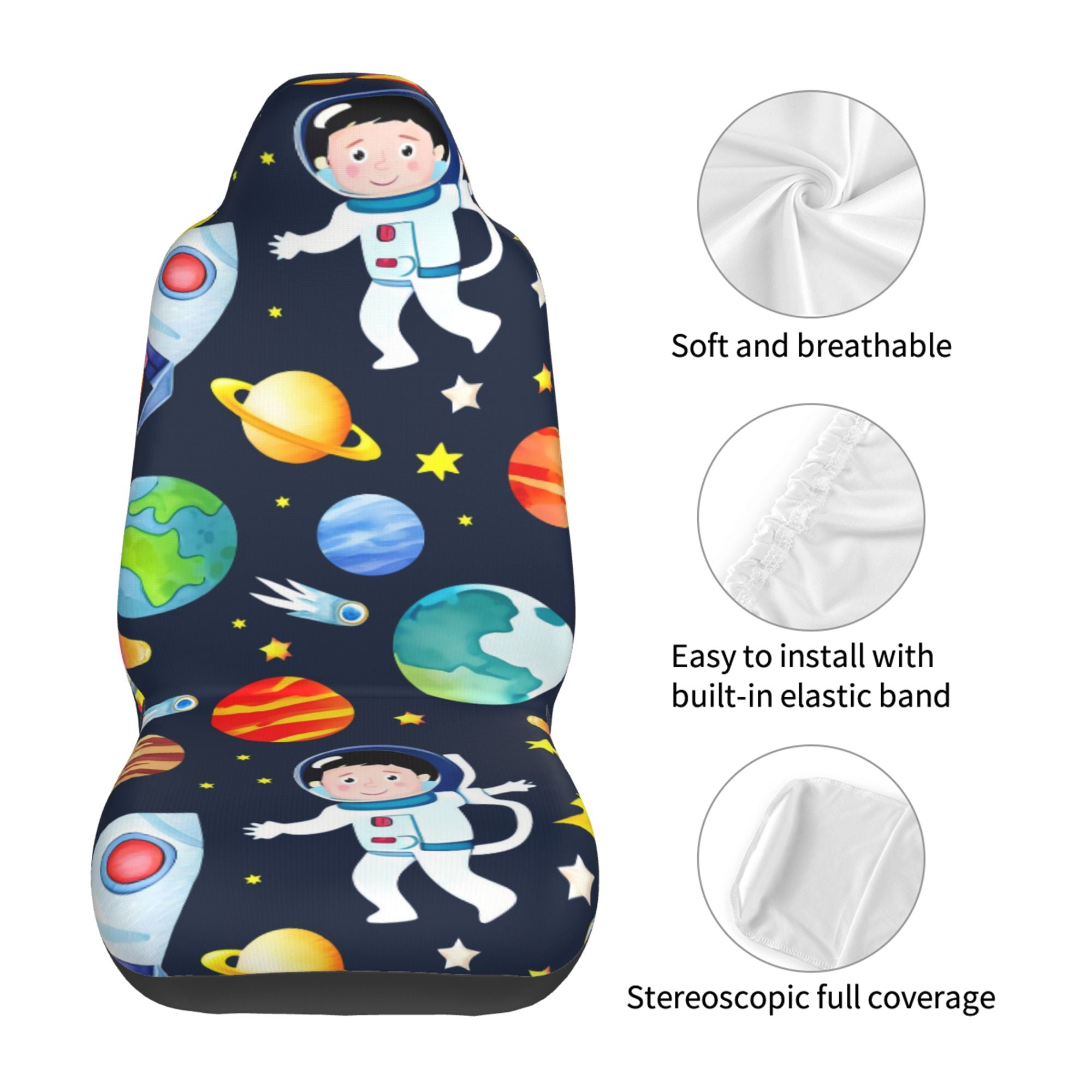 ZICANCN Car Seat Cover Space Tourism Car Front Seat Covers Protectors ， Automotive Seat Covers for Cars Trucks Suv