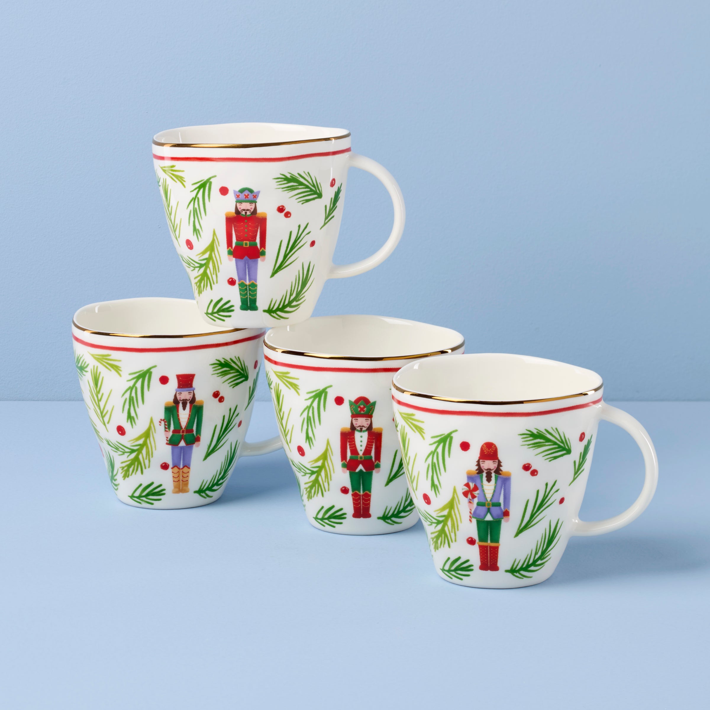 Nutcracker Dinnerware Mugs, Set of 4, Assorted