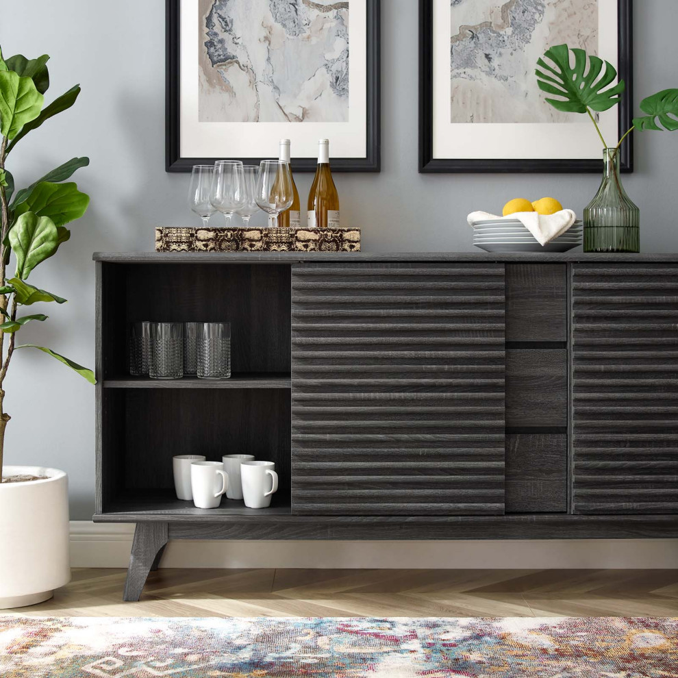 Render 63 quotSideboard Buffet Table or TV Stand   Midcentury   Entertainment Centers And Tv Stands   by Modway  Houzz