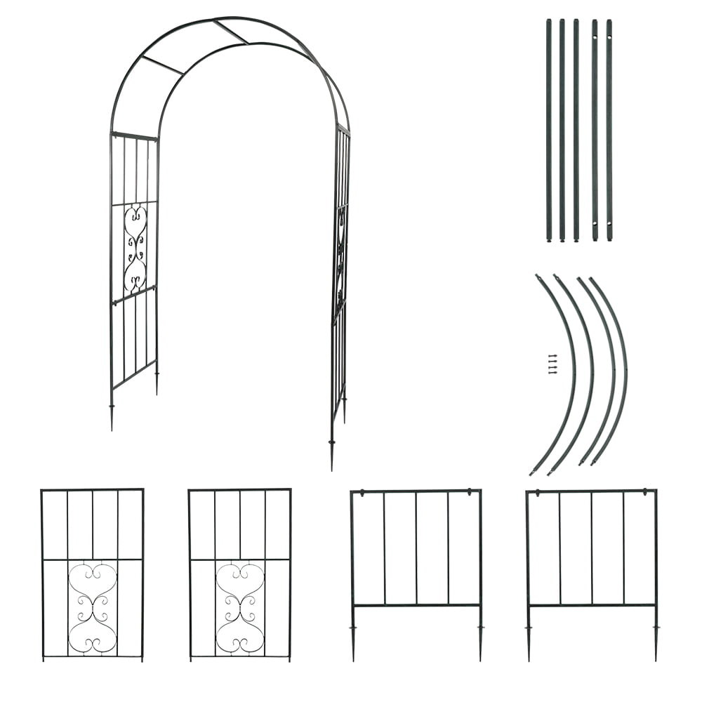 Arttoreal Garden Arches Arbor Iron Stand for Climbing Vines and Plants,for Wedding and Party Decoration,Dark Green