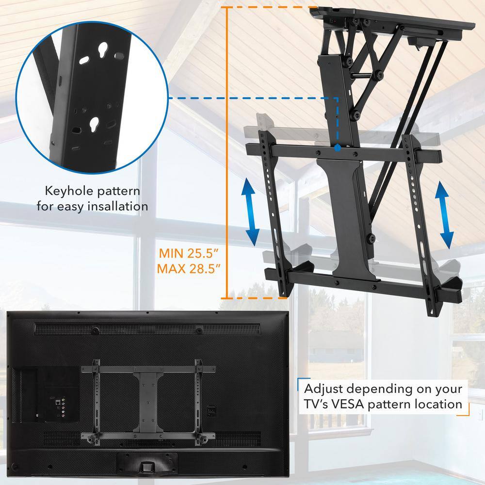 Mount-It! 32 in. to 70 in. Motorized Ceiling TV Mount with Remote and App 77 lbs. Capacity MI-4224