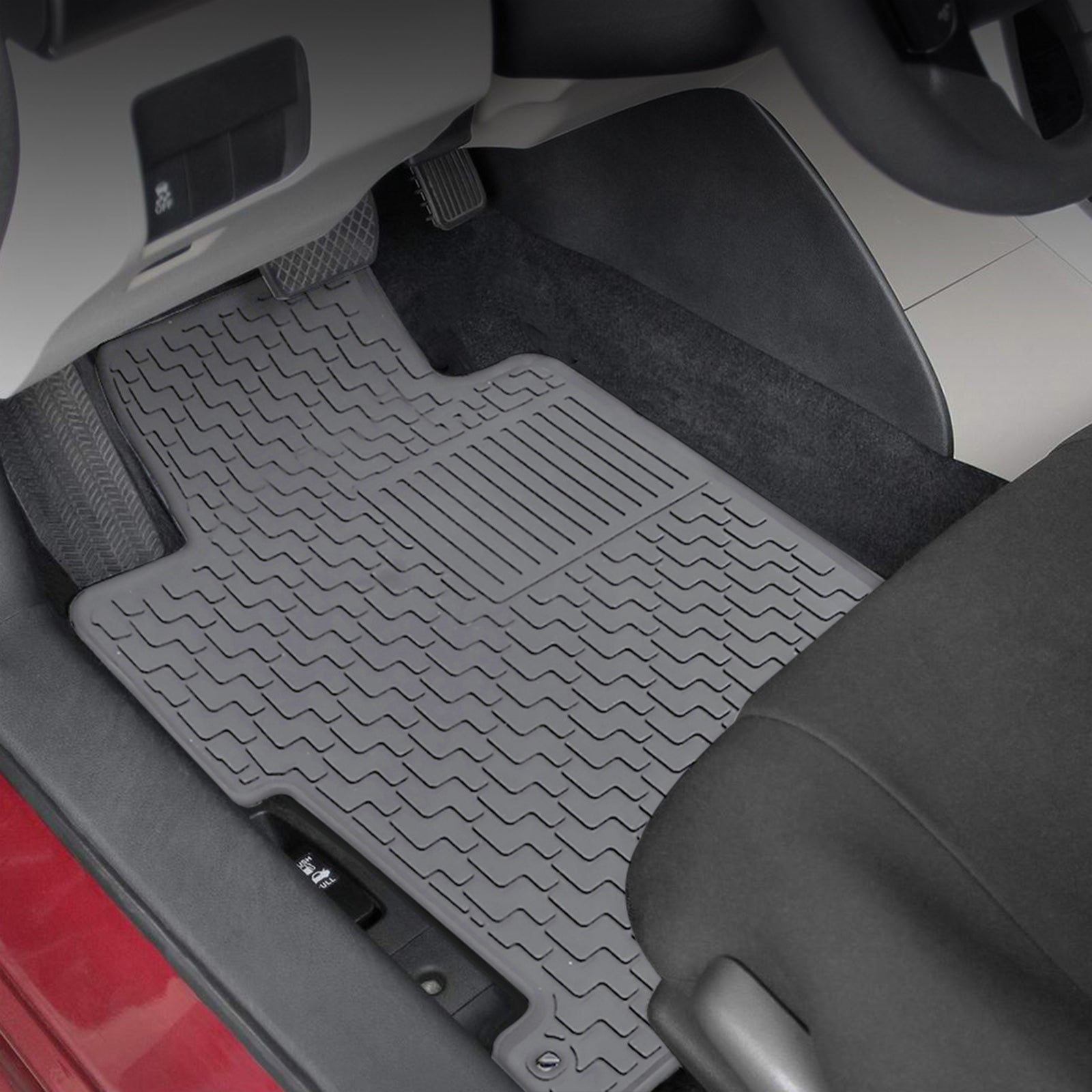 Ikon Motorsports Floor Mats Compatible With 2008-2012 Honda Accord Sedan 4-Door， Gray Latex All Weather Car Auto Front Rear Carpets Liner 5PC Set Protector