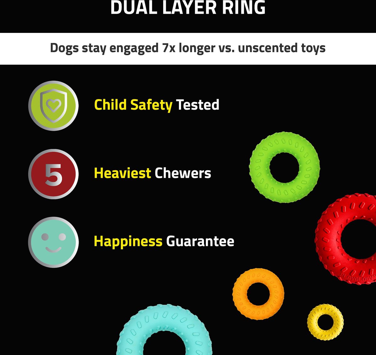 Playology Scented Dual Layer Ring Dog Toy