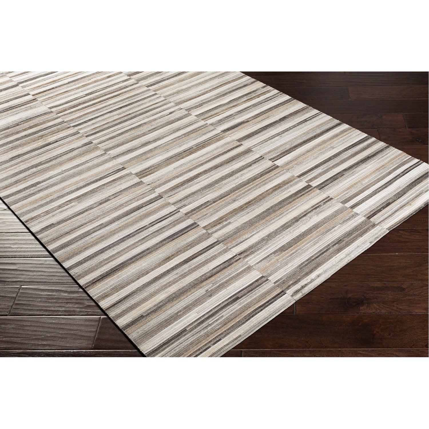 Zander Hand Crafted Rug in Dark Brown, Beige, Ivory, Medium Gray, Cream, Silver Gray, Camel, Tan