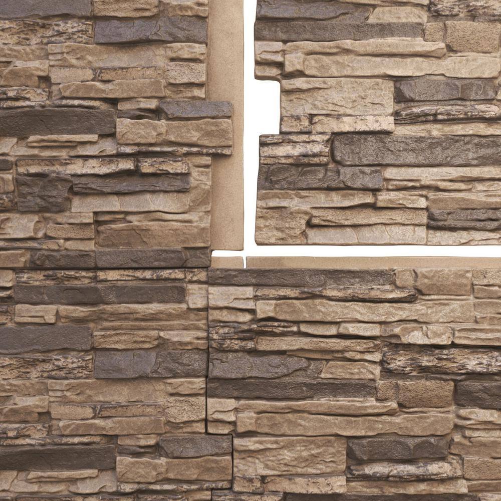 Ekena Millwork 45-34 in. x 24-12 in. Canyon Ridge Stacked Stone Stonewall Faux Stone Siding Panel PNU24X48CNSR