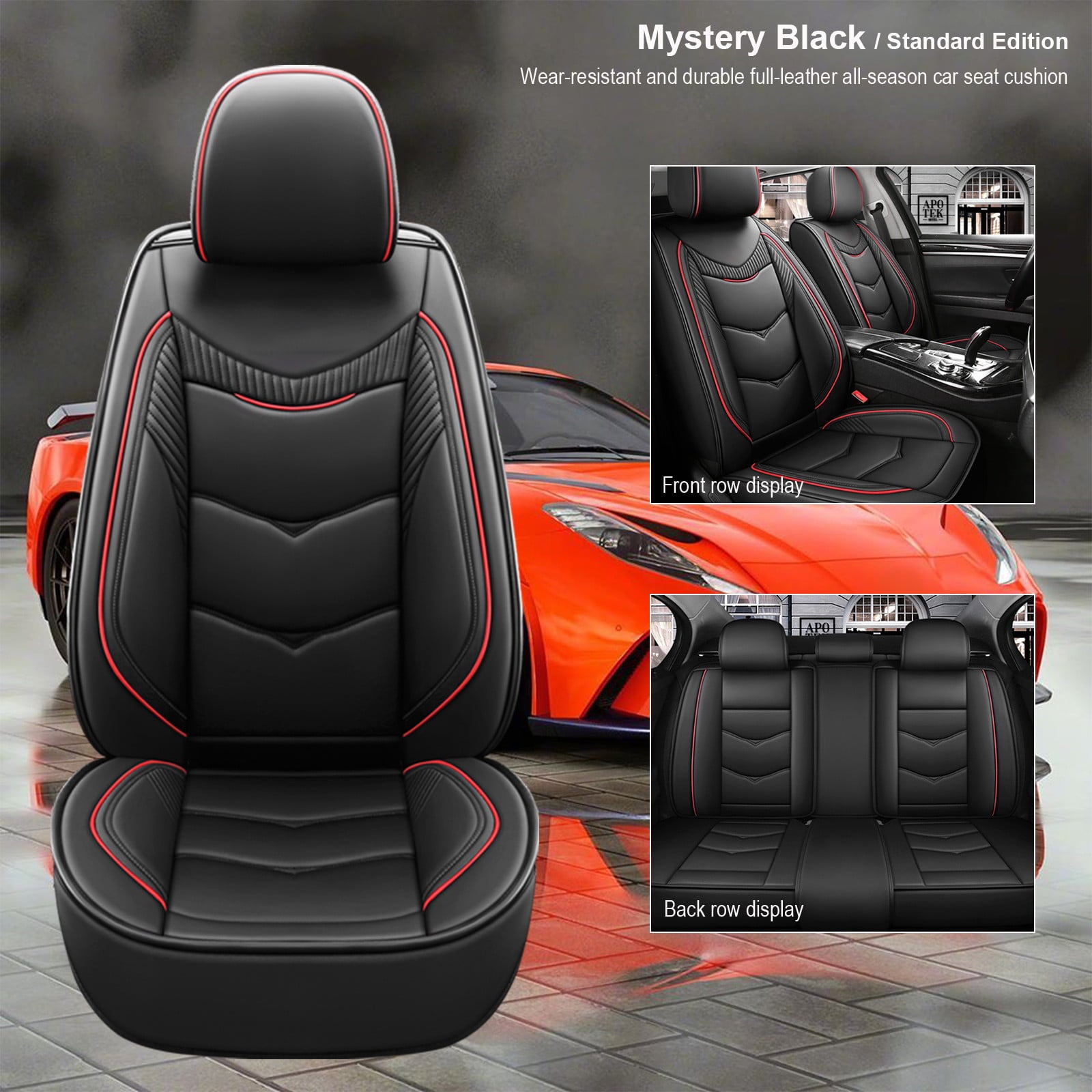 Car Seat Faux Leatherette Vehicle Cushion Cover For Cars SUV Pick-up