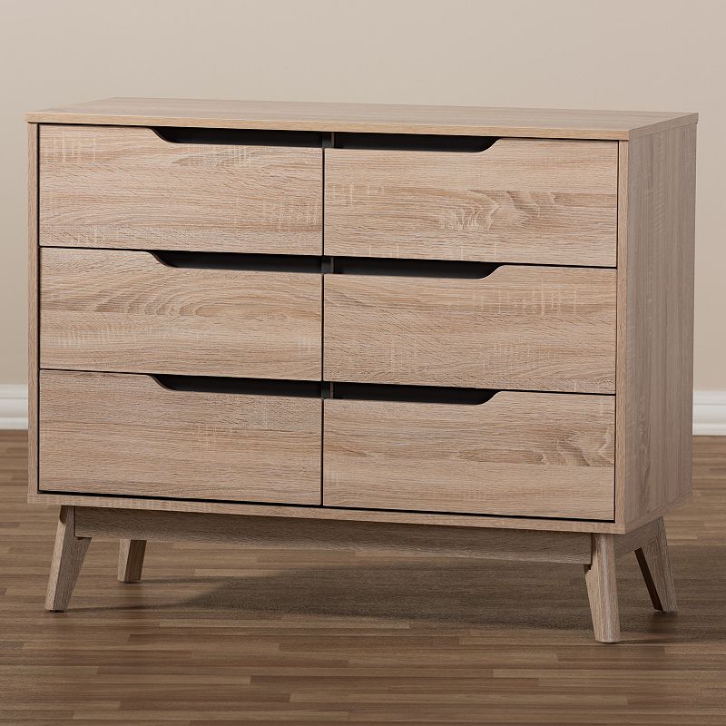 Baxton Studio Fella 6-Drawer Dresser