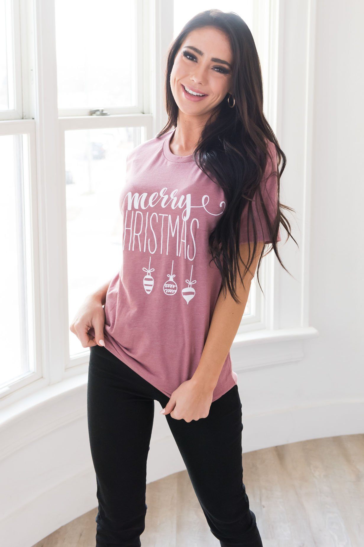 Ornamental Merry Christmas Modest Tee