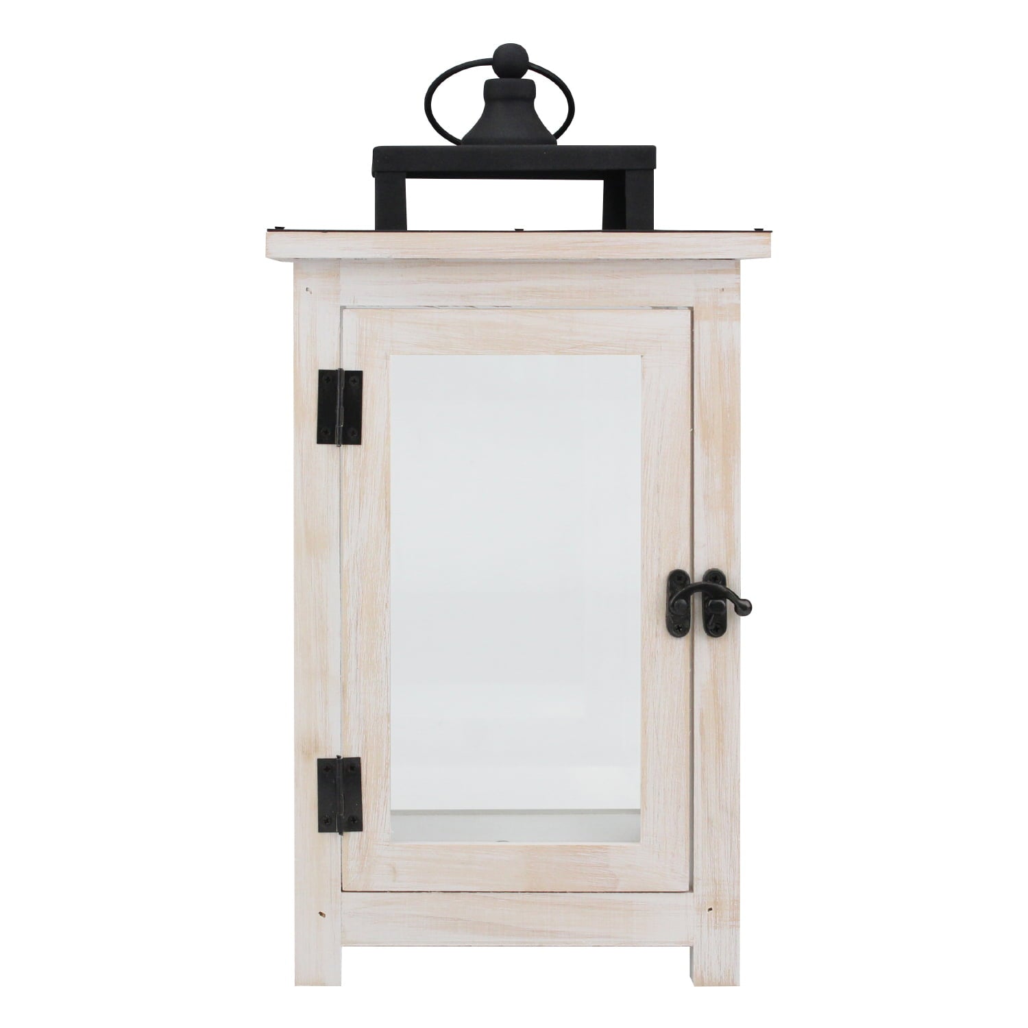 Better Homes and Gardens Decorative Large Wood and Metal Lantern， White