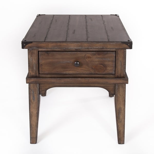 Aspen Skies Weathered Brown with Gray Hang Up End Table