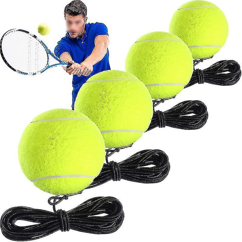 4 Pack Tennis Training Balls With Strings Tennis Trainer Ball Self-practice Trainer Tool Tennis Training Equipment Tennis Trainer Before Practice