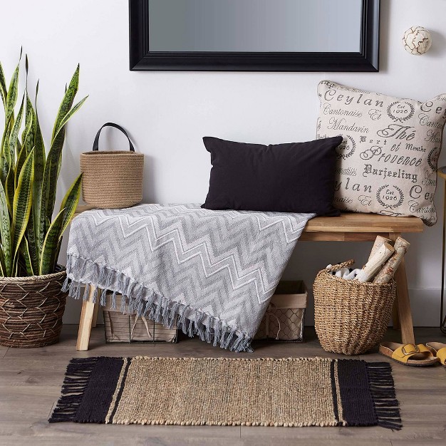 Zig zag Chevron Throw Blanket Design Imports