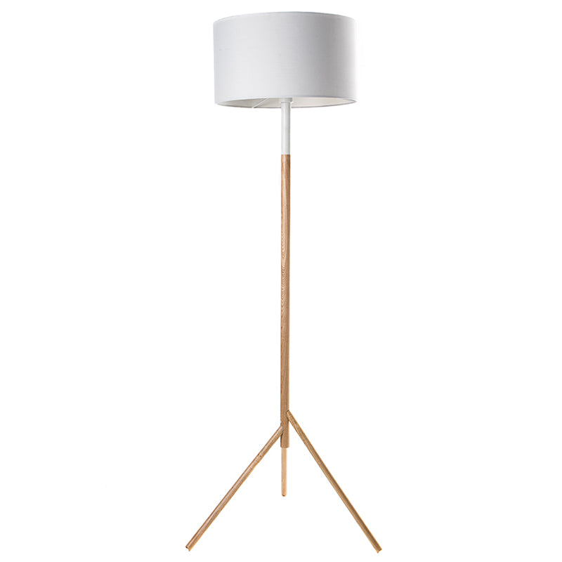 Woodi Floor Lamp - 150cm - White + Oak