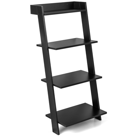 Costway 97658432 4 Tier Ladder Shelf with Solid Fr...