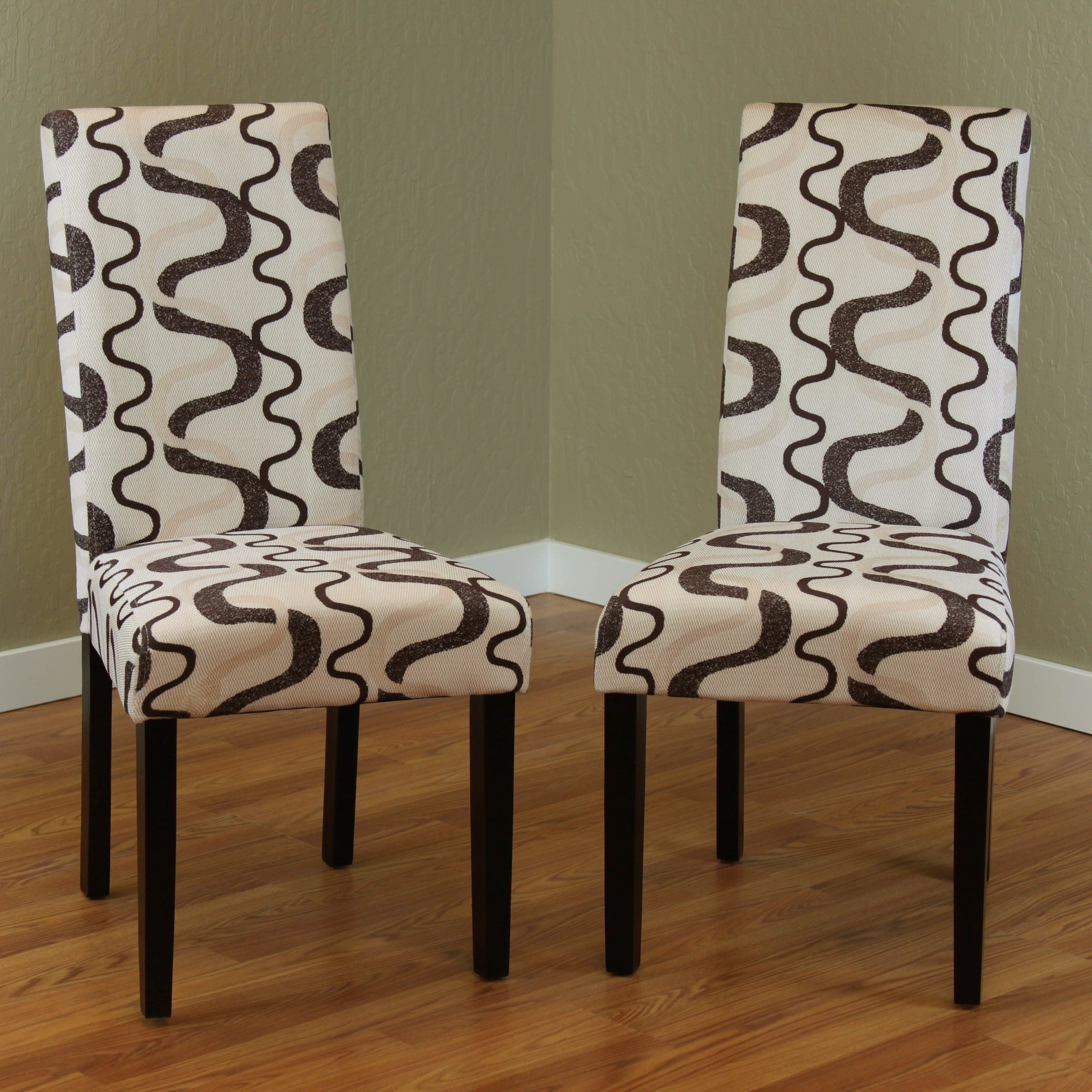 Villa Fabric Berry Print Dining Chairs (Set of 2)