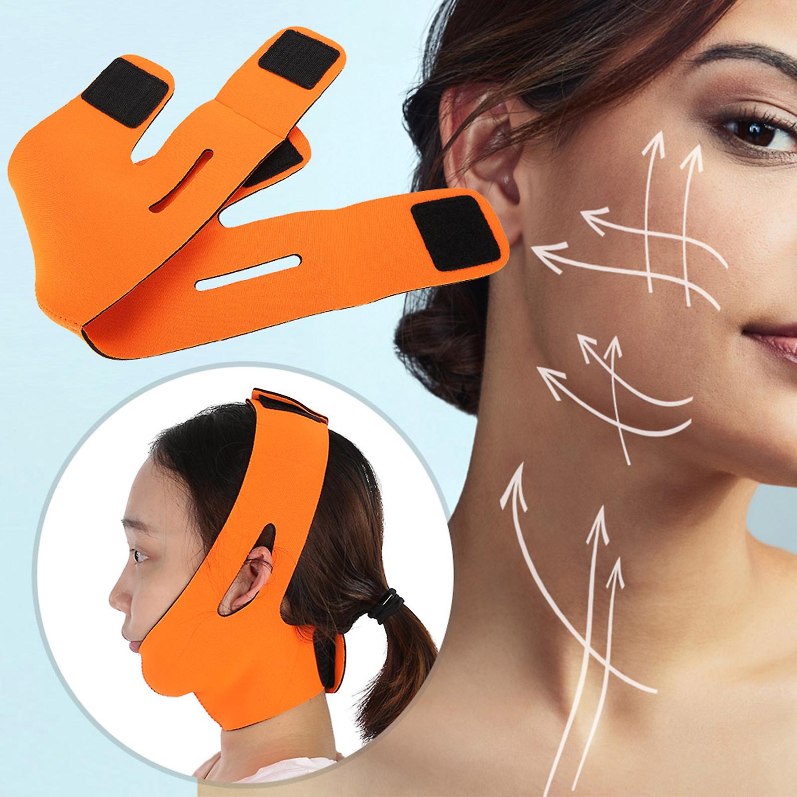 Face Slimming Bandage Belt Mask Face-lift Double Chin Skin Strap Orange