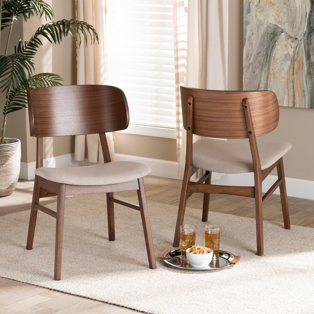 Alston Mid Century Modern Wood Dining Chair Set (2PCs)