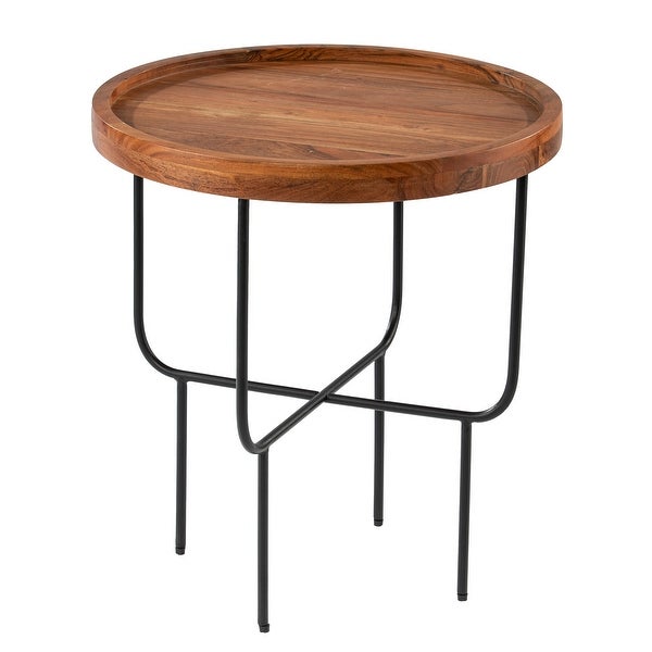 SEI Furniture Marisong Solid Acacia Wood Round Side Table