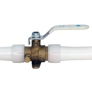 Apollo 34 in. Brass PEX-A Barb Ball Valve with Drain and Mounting Pad EPXV34WD