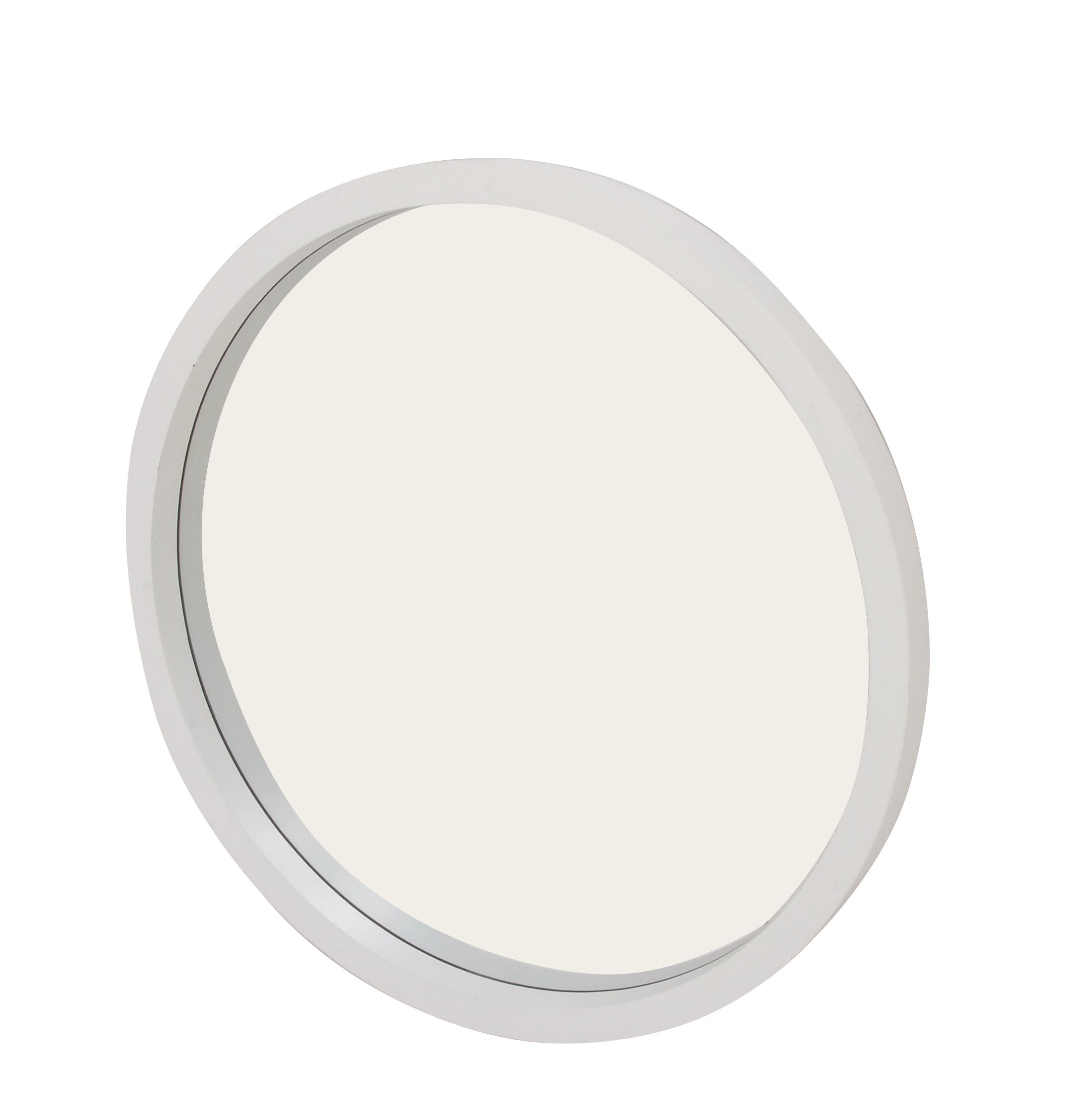 White Contemporary Wood Wall Mirror 32 x 32