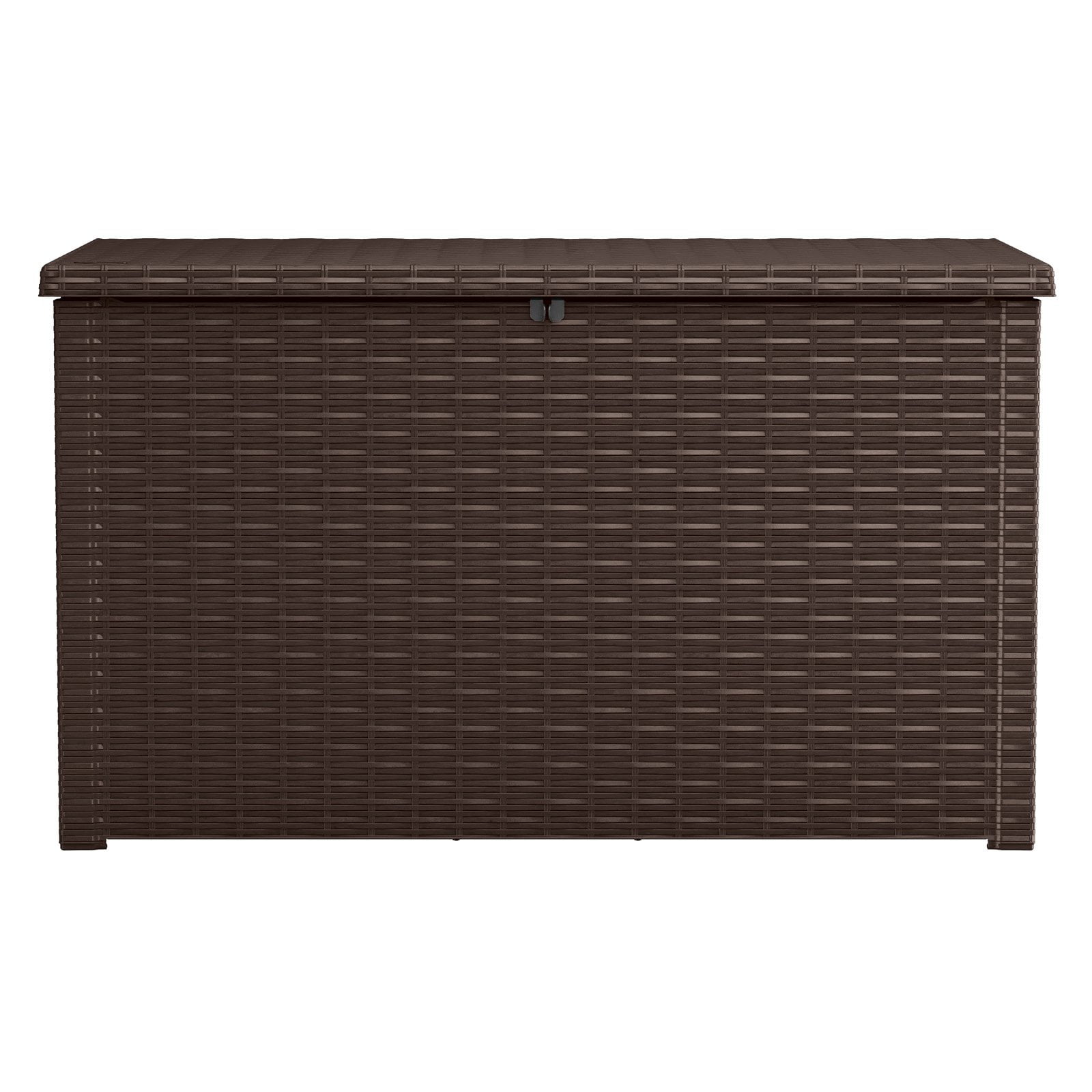 Keter Java Extra Large Rattan Style 230 Gallon Plastic, Resin and Wicker Deck Box, Espresso Brown