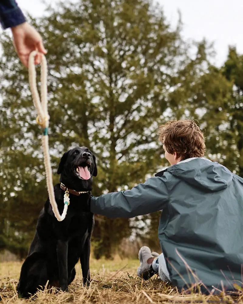 Rope dog leash - natural / green