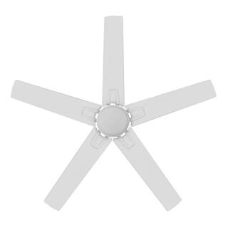 Hampton Bay Lowry 52 in. White Color Changing LED Indoor Matte White Ceiling Fan with Remote and Light Included 92406