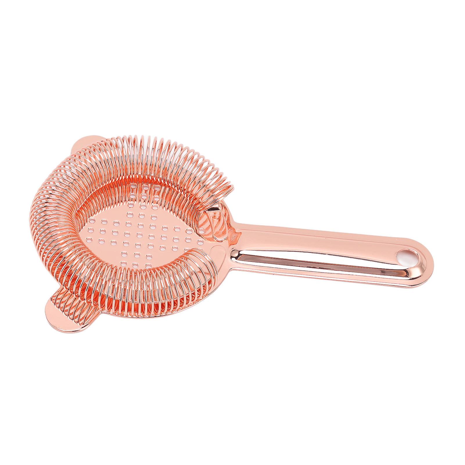 Cocktail Strainer Anti Rust Efficient Filtering 304 Stainless Steel Strainer Bar Tool for Home Mini Bars Clubs Restaurants Rose Gold