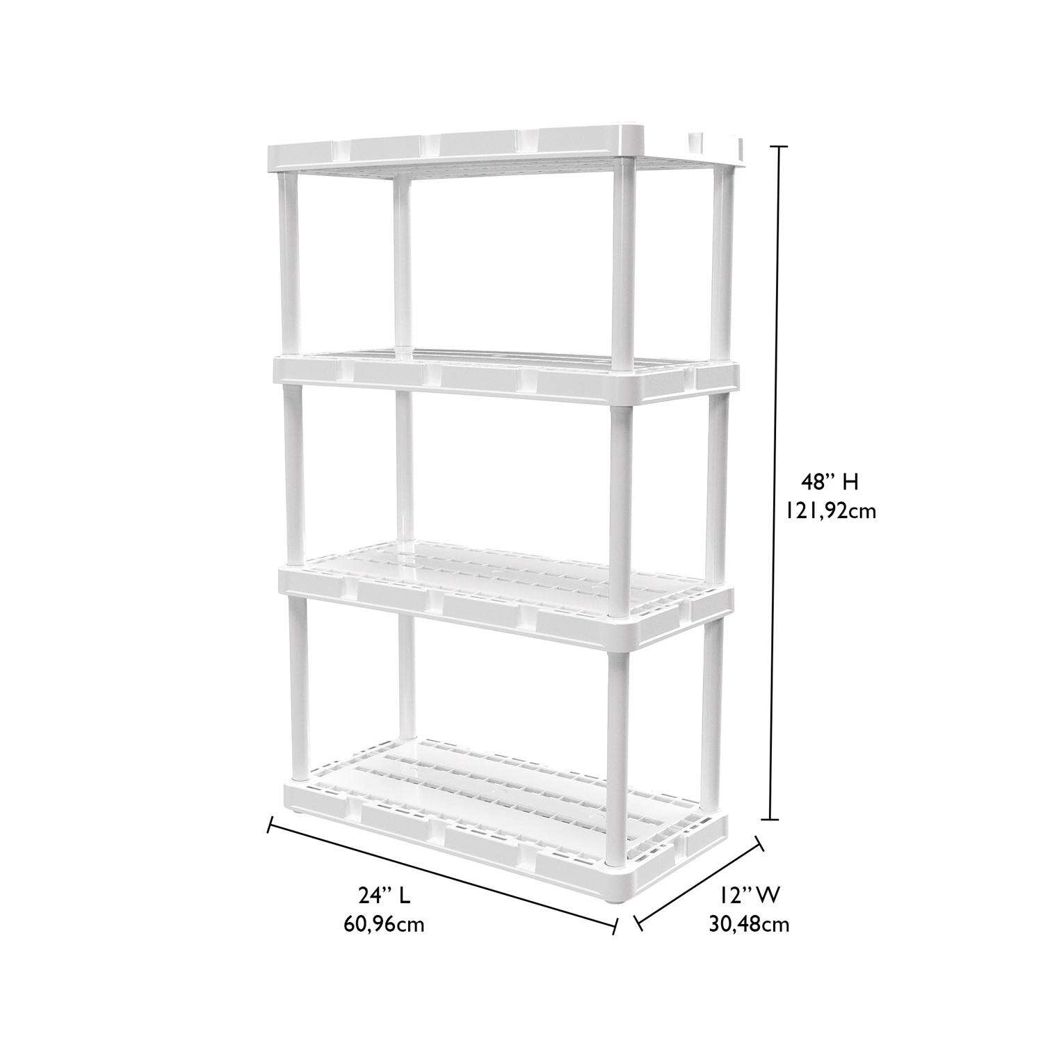 Gracious Living Knect-A-Shelf 48 in. H X 24 in. W X 12 in. D Resin Shelving Unit