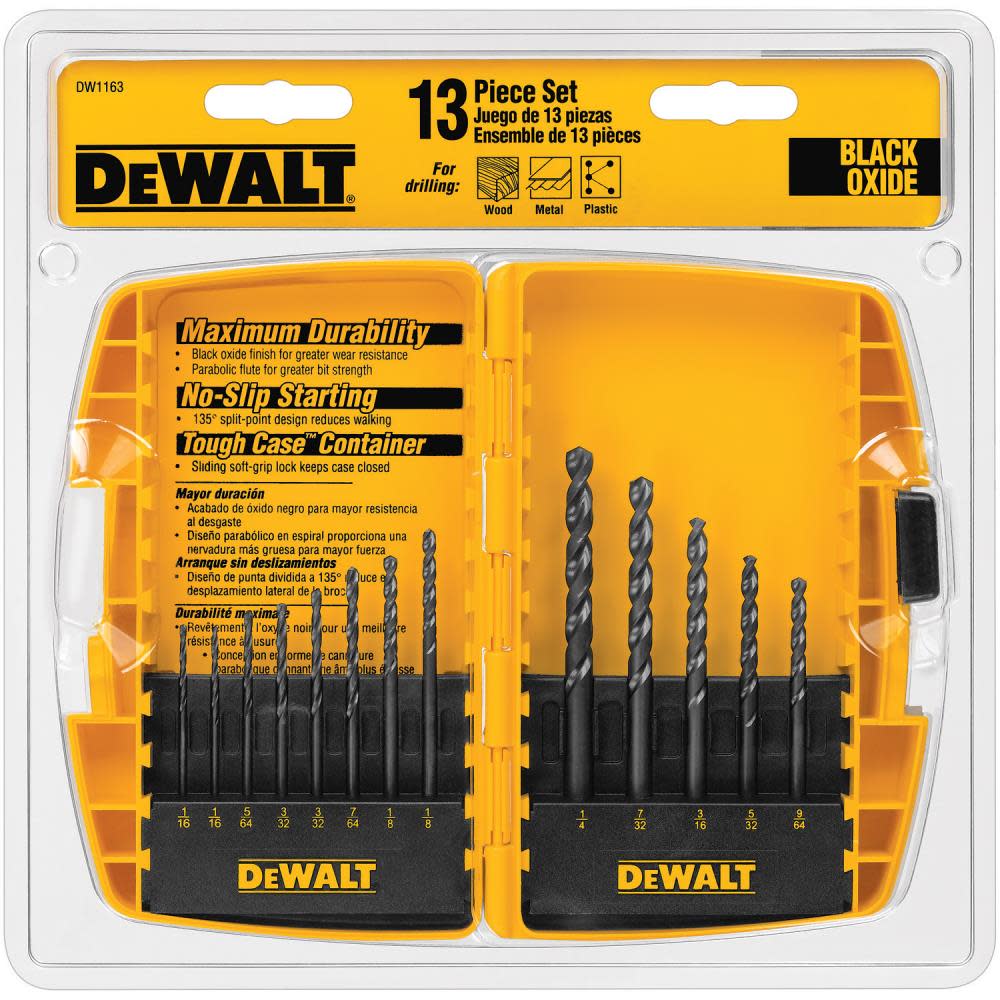 DW 13 Pc Black Oxide Drill Bit Set DW1163 from DW