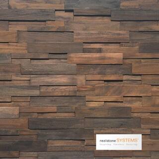 Realstone Systems Reclaimed Wood 12 in. x 24 in. x 12 in. Dark Teak Wood Wall Panel (10-PanelsBox) 139708049