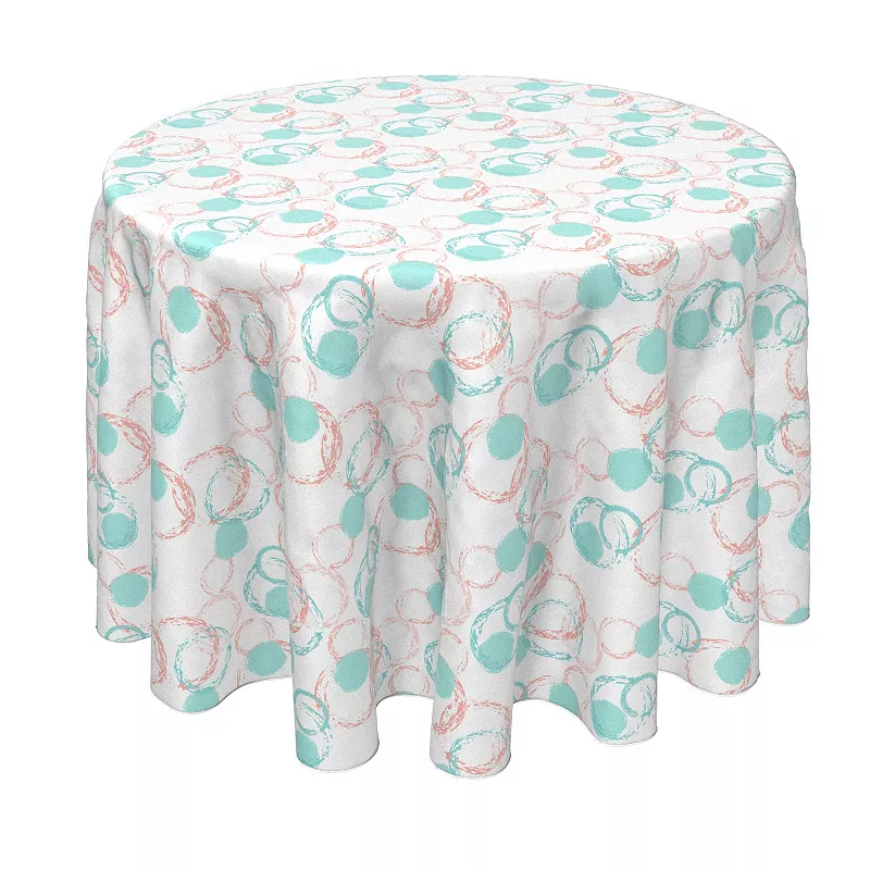 Round Tablecloth， 100% Polyester， 60 Round， Brush Circles