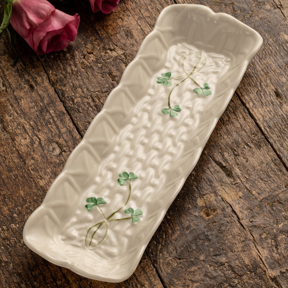 Belleek Classic Shamrock Mint Tray