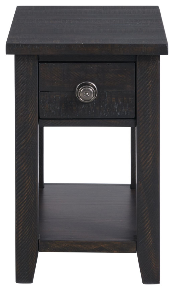 Picket House Furnishings Kahlil 1 Drawer Chairside Table With USB   Transitional   Side Tables And End Tables   by Homesquare  Houzz