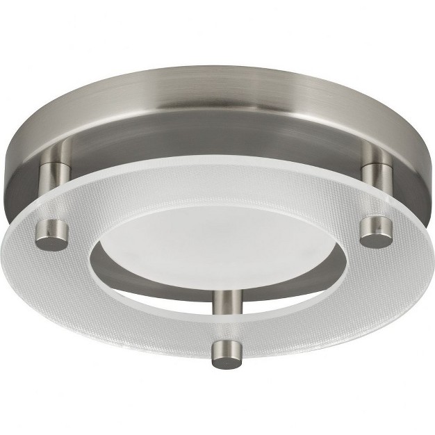 Progress Lighting P8247 Collection 1 light Flush Mount Brushed Nickel Steel Shade Included