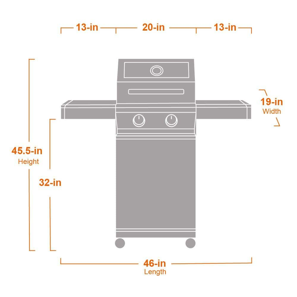 Monument Grills 2-Burner Propane Gas Grill in Stainless with Clear View Lid and LED Controls 14633