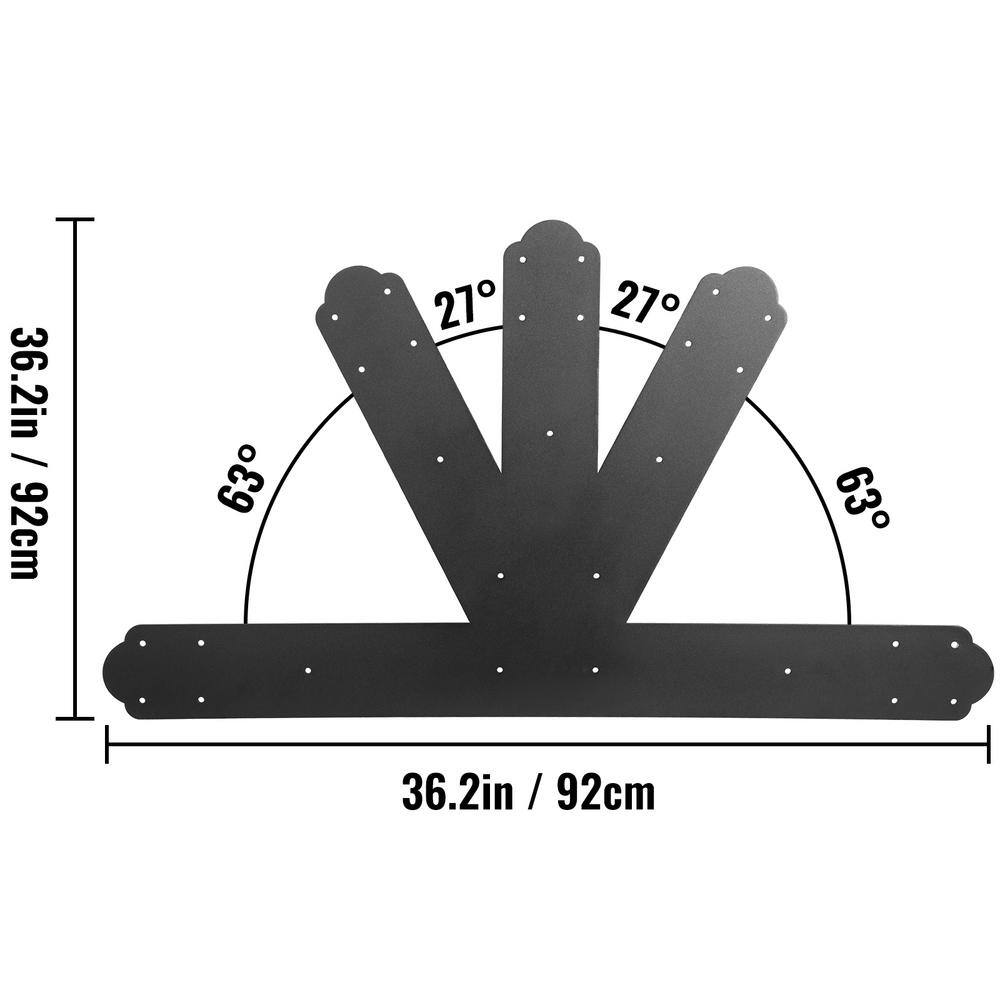 VEVOR Gable Plate Black Powder-Coated Truss Connector Plates 6:12 Pitch Gable Bracket 0.16 in. Steel Truss Nail Plates DZHWLJ612V4EY3DTFV0