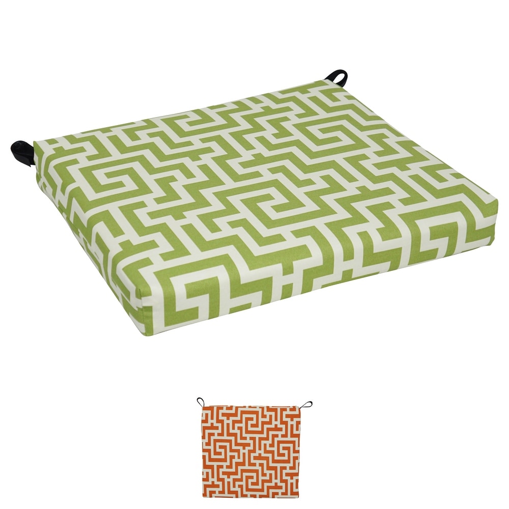 20 inch by 19 inch Patterned Outdoor Chair Cushion   20 x 19