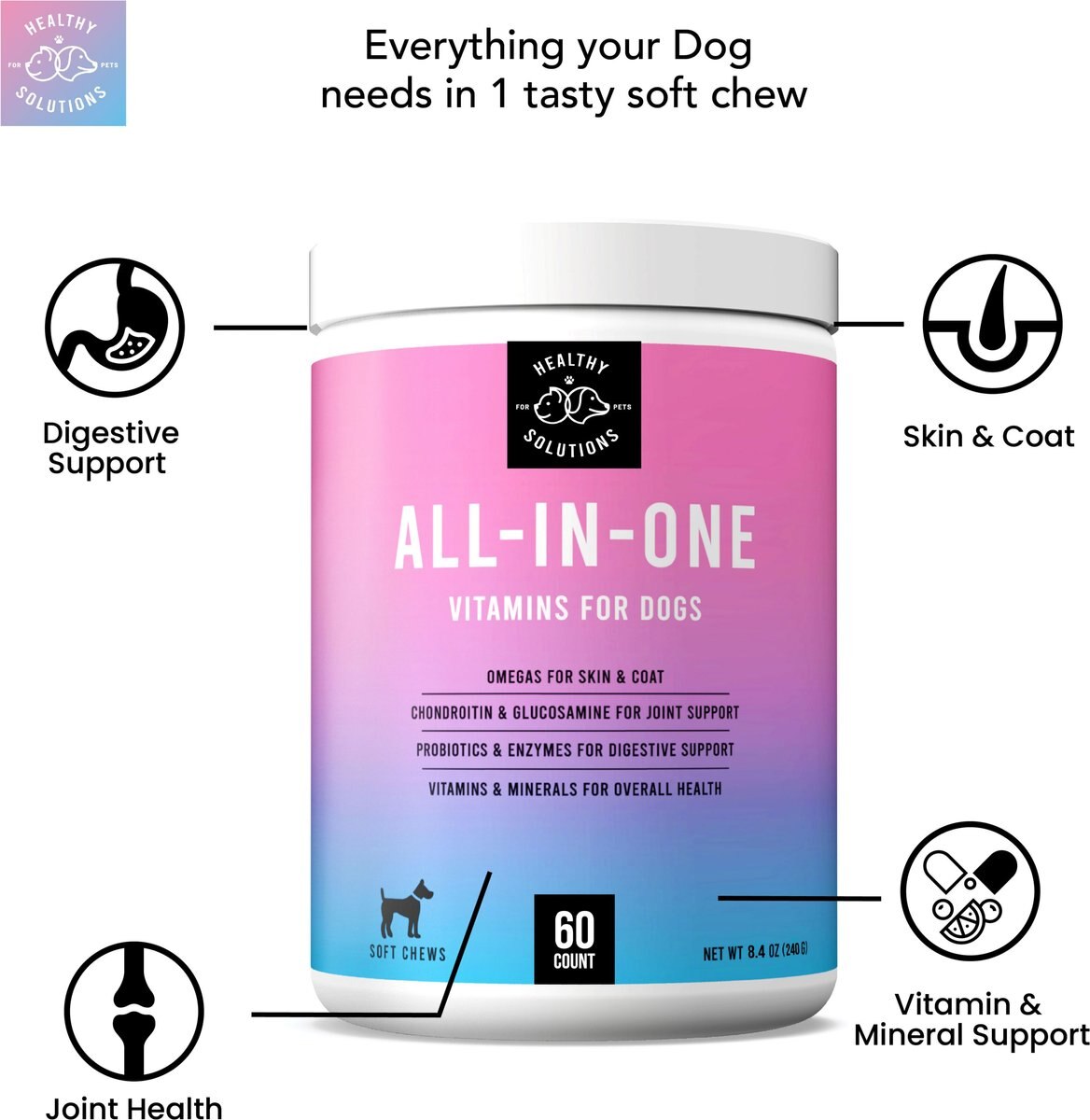 Healthy Solutions for Pets All-in-One Vitamins Supplement for Dogs