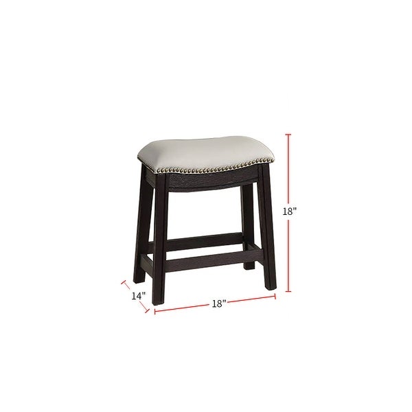 Grey PU Upholstery Bar Stool， Set of 2