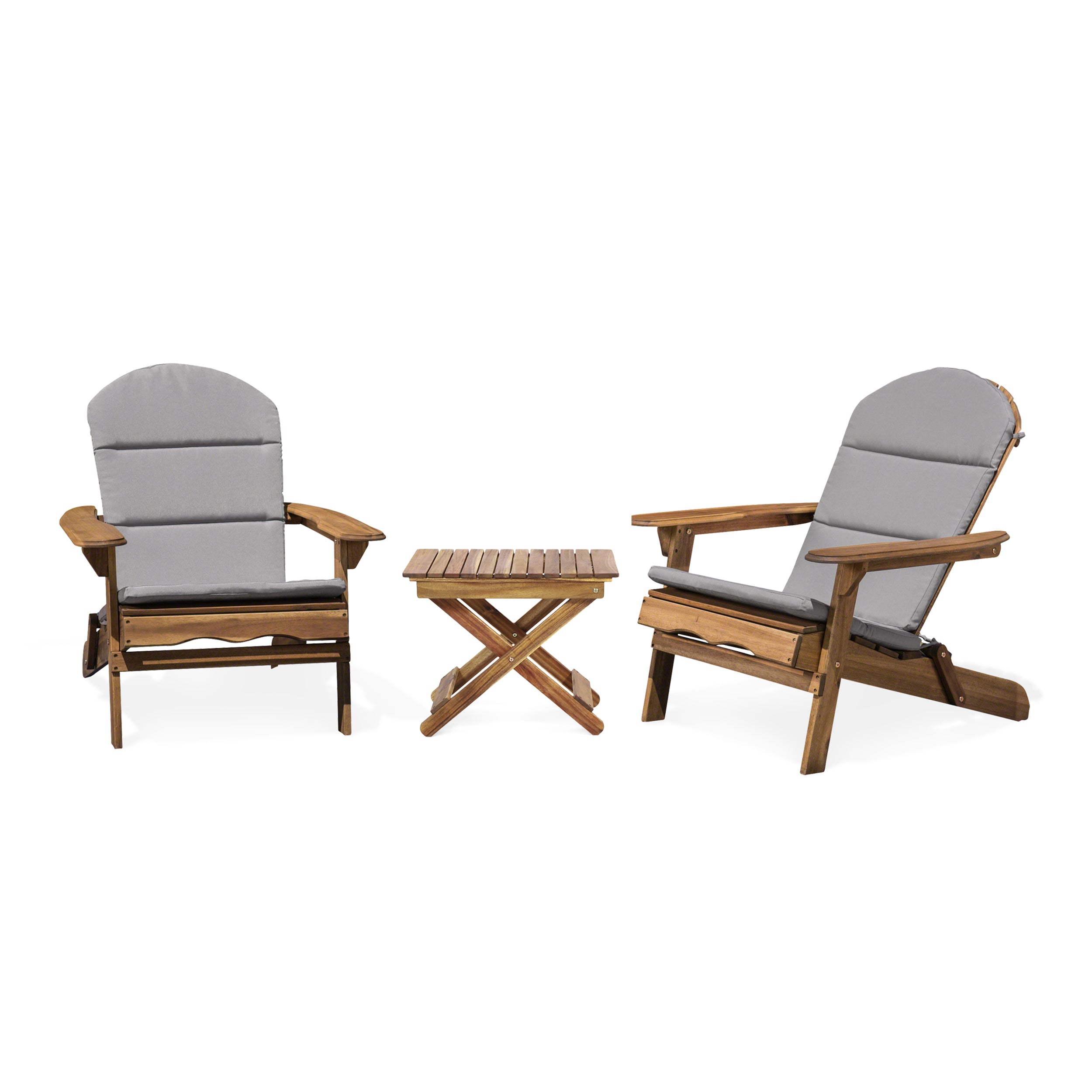 Reed Outdoor 2 Seater Acacia Wood Chat Set with Water Resistant Cushions