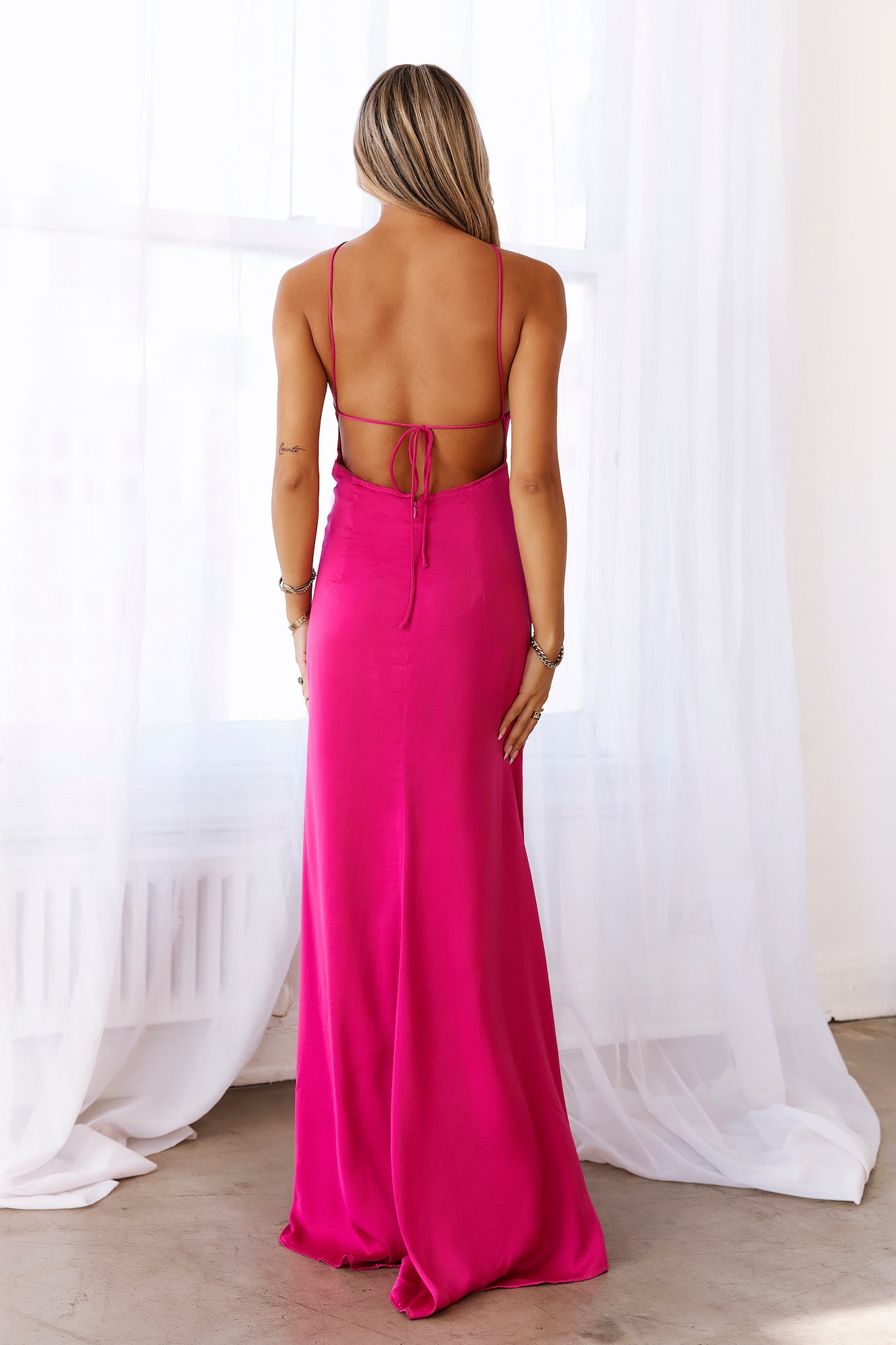 DEAR EMILIA When The Sun Sets Maxi Dress Pink