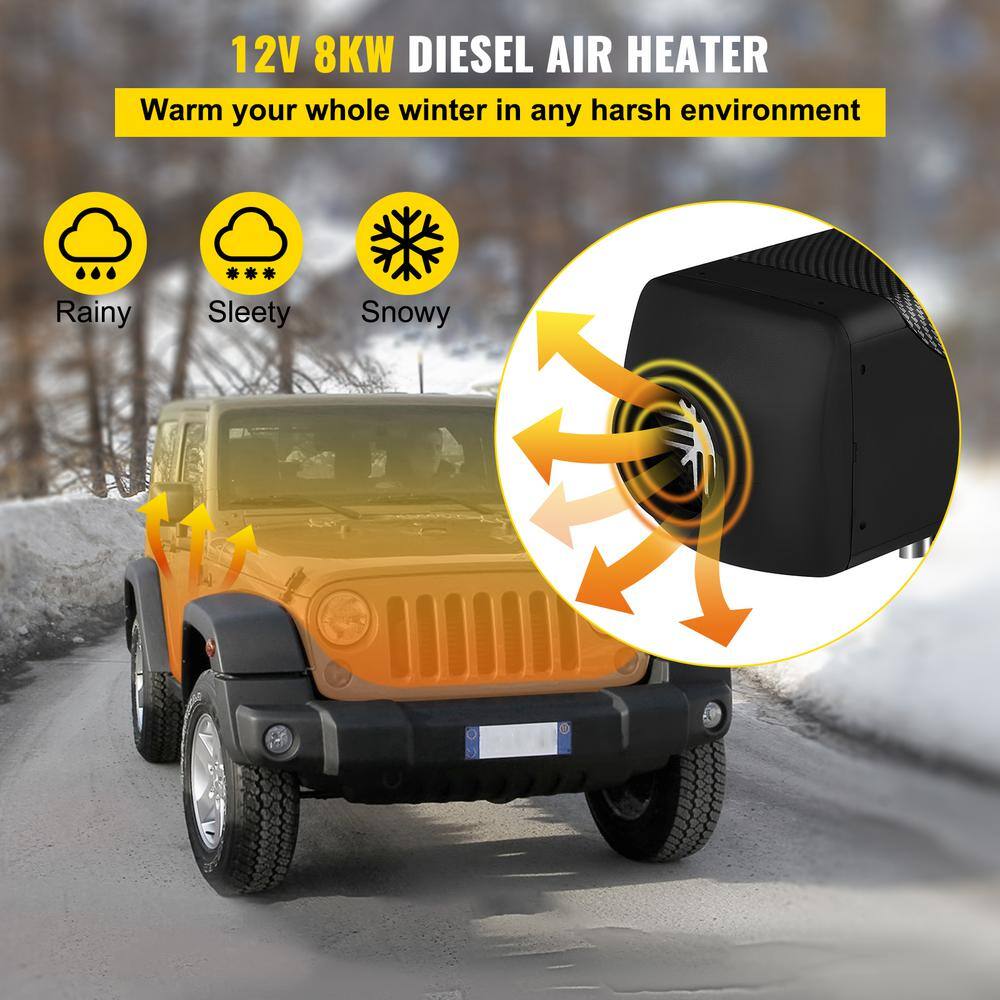 VEVOR 27200 BTU Diesel Air Heater 8KW Muffler Diesel Heater Remote Control with LCD Switch Parking Heater 12-Volt ZCJRQ12V8KWYJKGBKV0