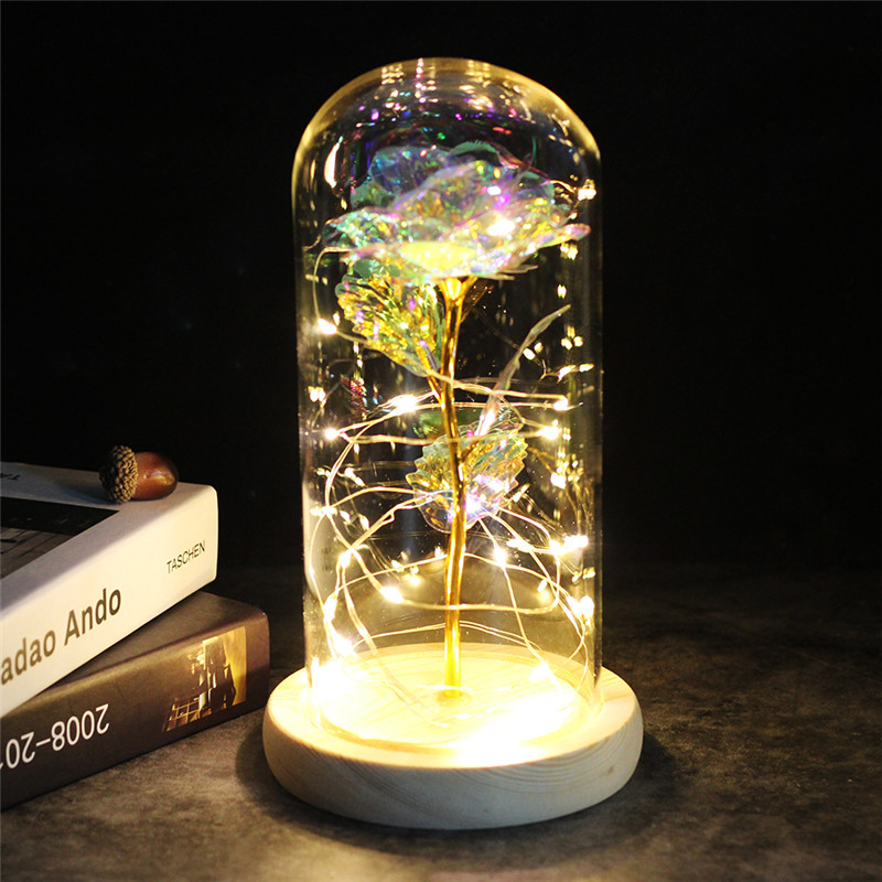 Galaxy Rose Led Fairy Lamp |  Rose Gold Flower |Galaxy Rose Glass