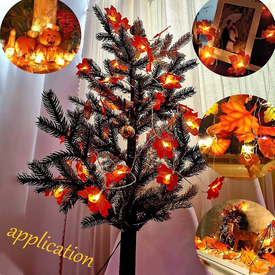 Autumn Garland Night Light， 20led 3m， 20 Fairy Lights， Fall Leaves Gugirlande， Halloween Christmas Decoration， Thanksgiving Decoration， Wall Decoratio