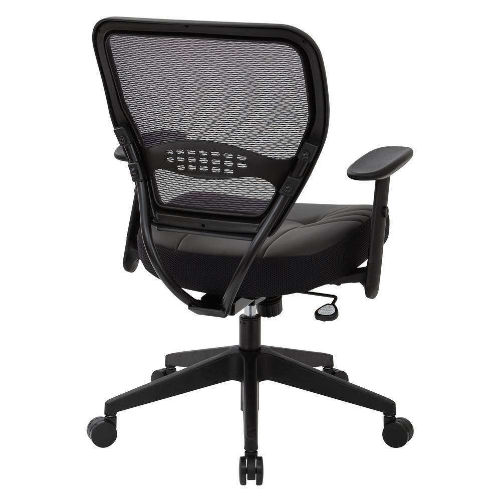 Office Star Products 57 Series 26.5 in. Width Big and Tall Black Leather Ergonomic Chair with Adjustable Height 5700E