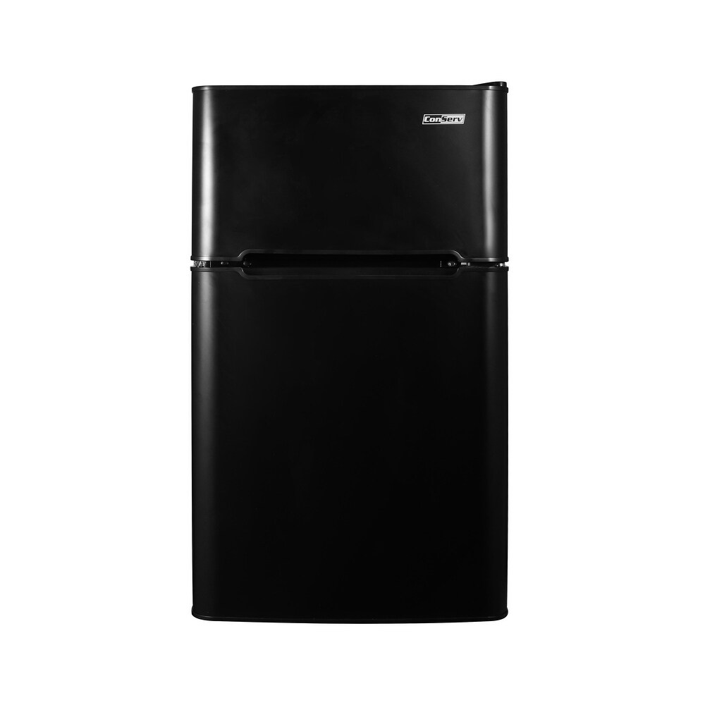 ConServ 3 cu.ft 2 Door Mini Freestanding Refrigerator with Freezer in Stainless Steel/ Black