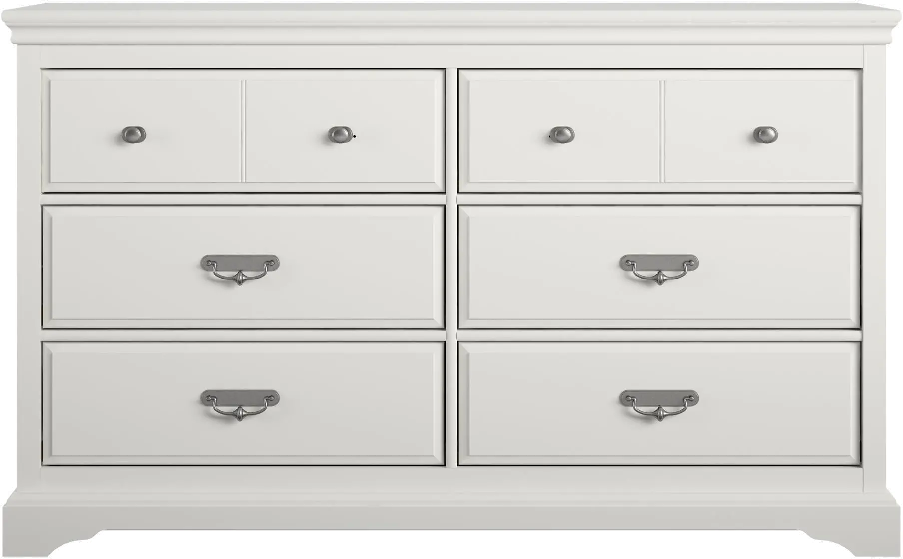 Bristol Traditional White 6-Drawer Dresser